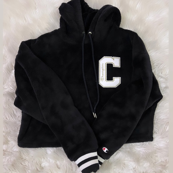 Champion cropped fleece fuzzy hoodie - Picture 1 of 2